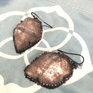 Kendra Scott black frame metal gray stone
